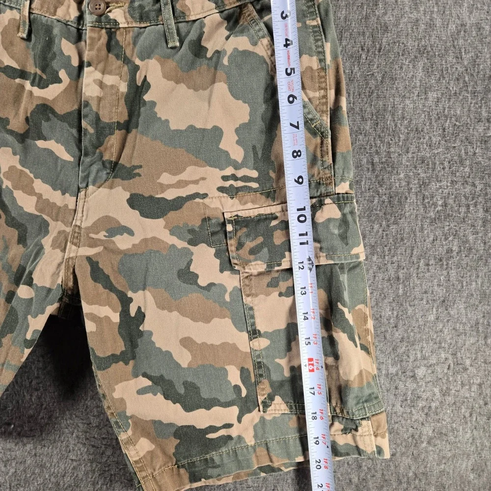 Levi's Cargo Shorts Mens 32 Camo Green Brown Cotton Multi Pocket Combat Utility